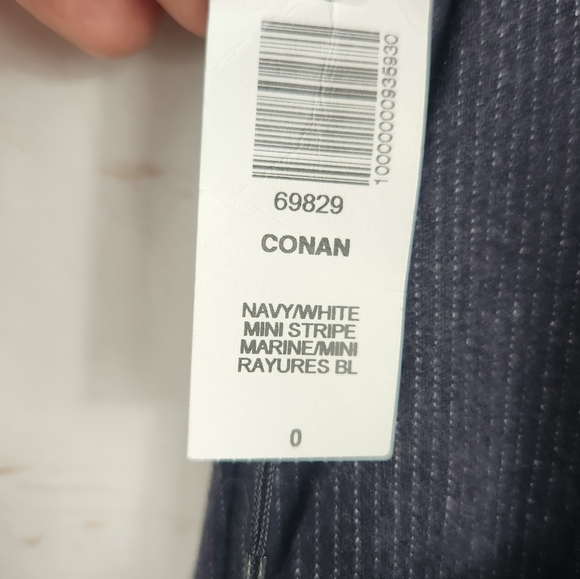 Babaton Conan Atelier Career Wool Cashmere Blend Pants Mini Stripe Navy/Gray 0 - Picture 9 of 12